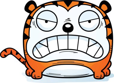 Kızgın arıyorsunuz bir kaplan bir karikatür çizimi.