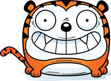 Mutlu görünüyordu bir kaplan bir karikatür çizimi.