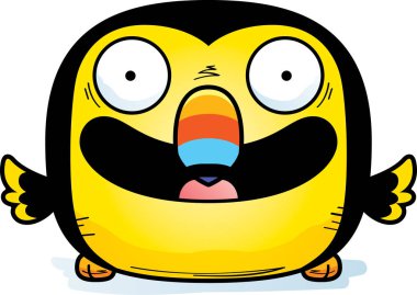 Gülümseyen bir toucan çizgi film gösterimi.