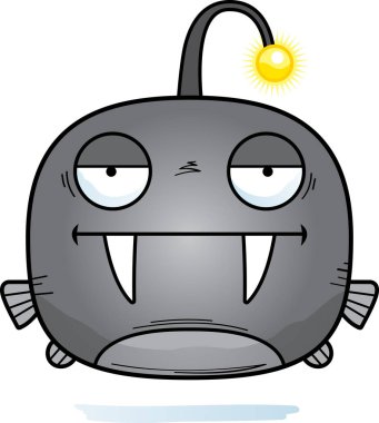 Sıkılmış arayan bir viperfish çizgi film gösterimi.