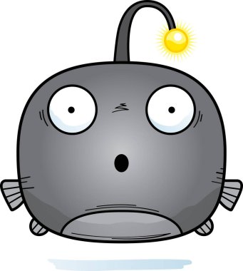 Sürpriz arayan bir viperfish çizgi film gösterimi.