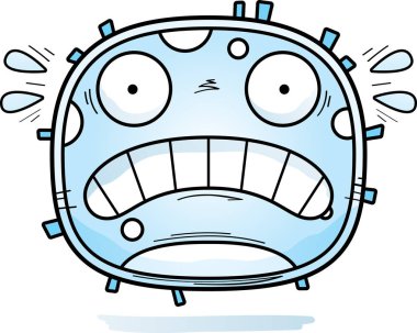 Bir beyaz kan hücresi korkmuş seyir çizgi film gösterimi.