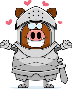 Sarıl bana hazır bir yaban domuzu şövalye çizgi film gösterimi.