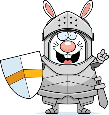 Bir tavşan şövalye bir fikir ile çizgi film gösterimi.