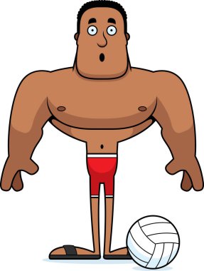 Sürpriz arıyor bir karikatür plaj voleybolcu.