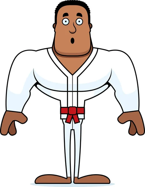 Hombre Karate Dibujos Animados Que Parece Sorprendido — Vector de stock