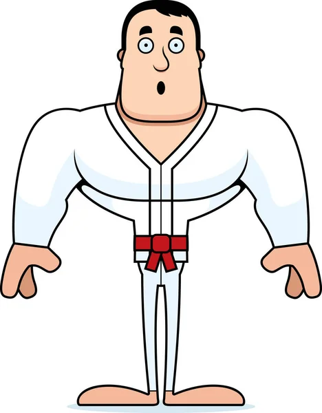Hombre Karate Dibujos Animados Que Parece Sorprendido — Vector de stock