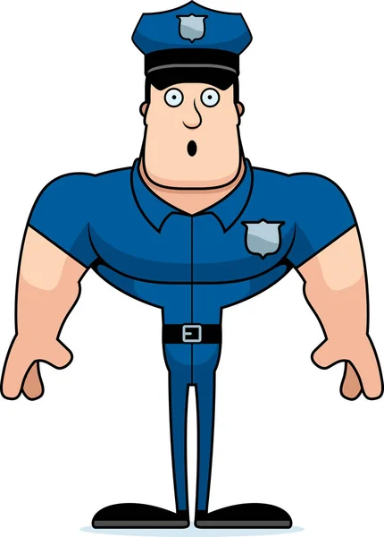 Policial Desenhos Animados Parecendo Surpreso —  Vetores de Stock