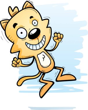 Atlama bir erkek kedi çizgi film gösterimi.