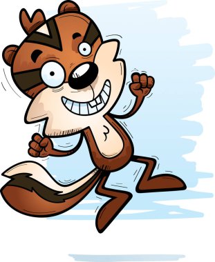 Bir erkek sincap atlama çizgi film gösterimi.