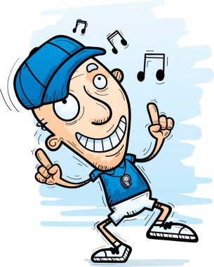 Bir yaşlı adam koç dans çizgi film gösterimi.