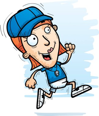 Çalışan bir kadın koç çizgi film gösterimi.