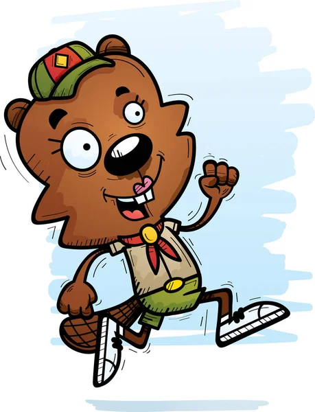 Çalışan bir kadın kunduz avcısı bir karikatür çizimi.