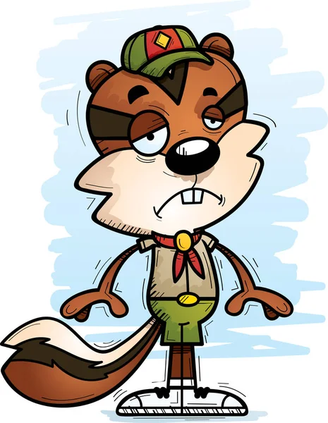 Een Illustratie Van Cartoon Van Een Mannelijke Chipmunk Scout Zoek — Stockvector