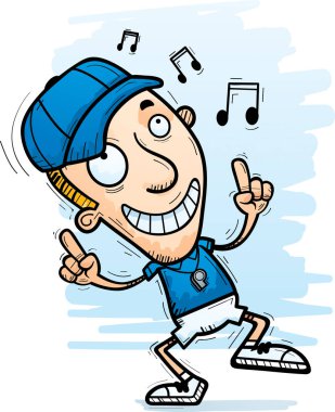 Bir adam koç dans çizgi film gösterimi.