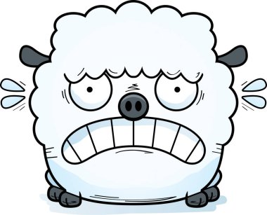 Bir kuzu korkmuş seyir çizgi film gösterimi.