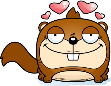 Bir sincap bir sevgi ile bir çizgi film örnek ifade.