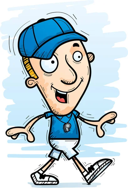 Yürüyen bir adam koç çizgi film gösterimi.