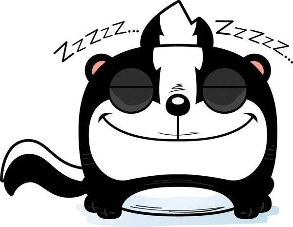 Cartoon Illustration Skunk Taking Nap — Stock Vector