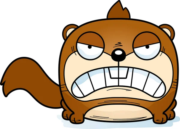 Bir sincap sinirli bir ifade ile çizgi film gösterimi.