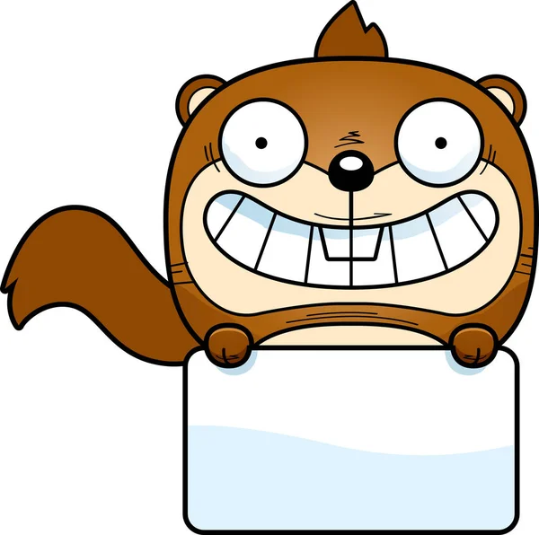 Bir sincap beyaz işaretli bir çizgi film gösterimi.