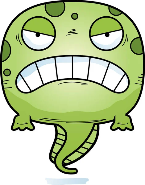 Cartoon Illustration Tadpole Looking Angry — Stock Vector