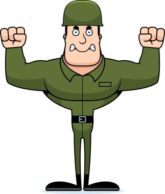 Kızgın arıyorsunuz bir karikatür asker.
