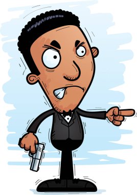 Kızgın ve işaretleme seyir siyah casus çizgi film gösterimi.