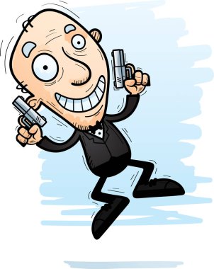 Atlama kıdemli vatandaş casus çizgi film gösterimi.