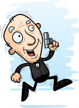 Çalışan bir kıdemli vatandaş casus çizgi film gösterimi.