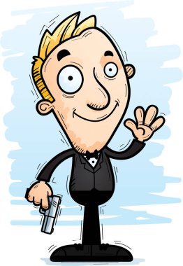 Sallayarak bir casus çizgi film gösterimi.