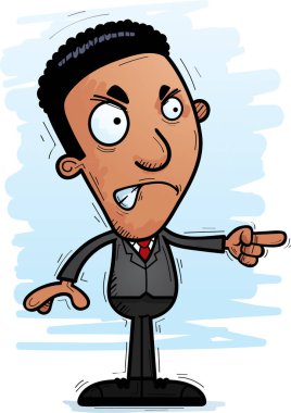 Kızgın ve işaretleme seyir siyah bir işadamı bir karikatür çizimi.