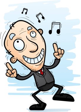 Dans bir kıdemli vatandaş işadamı çizgi film gösterimi.