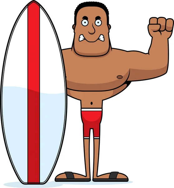 Ein Cartoon Surfer Sieht Wütend Aus — Stockvektor