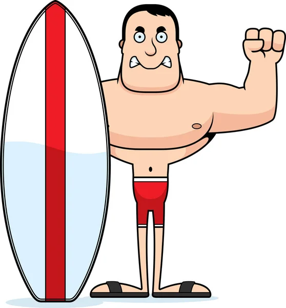 Ein Cartoon Surfer Sieht Wütend Aus — Stockvektor