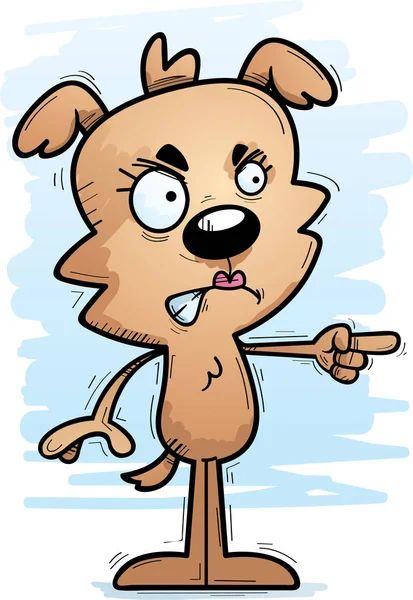 Uma Ilustração Dos Desenhos Animados Uma Cadela Olhando Com Raiva — Vetor de Stock