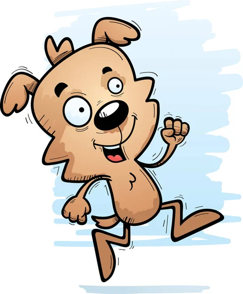 Ένα Καρτούν Εικονογράφηση Της Ένα Αρσενικό Σκυλί Που Τρέχει — Διανυσματικό Αρχείο
