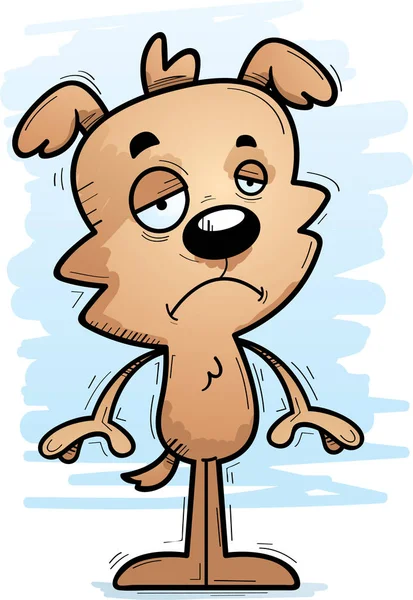Een Illustratie Van Cartoon Van Een Mannelijke Hond Zoek Triest — Stockvector