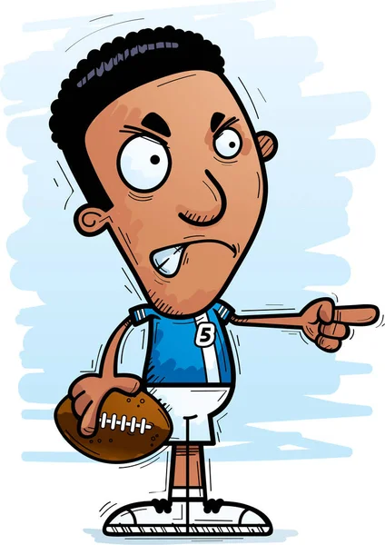 Een Cartoon Afbeelding Van Een Zwarte Man Football Speler Zoek — Stockvector