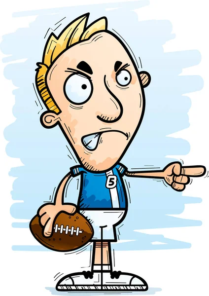 Bir adam futbol oyuncu kızgın ve işaretleme isteyen bir karikatür çizimi.