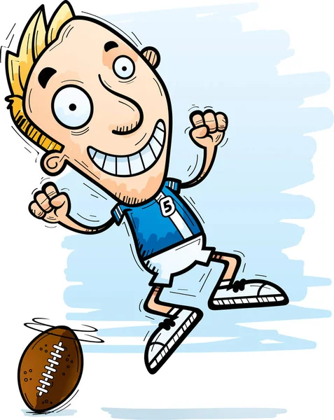 Bir adam futbol oyuncu atlama çizgi film gösterimi.