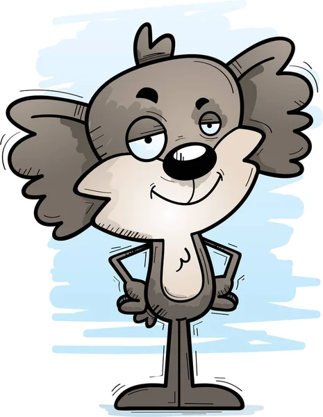Cartone Animato Illustrazione Koala Maschile Guardando Fiducioso — Vettoriale Stock