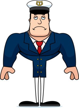 Üzülmüş karikatür gemi kaptanı.