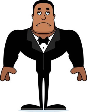 Üzülmüş bir karikatür damat.