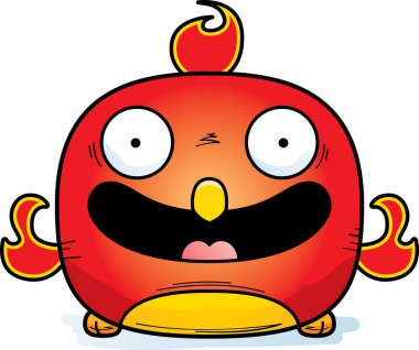 Gülümseyen bir Anka kuşu kuş çizgi film gösterimi.