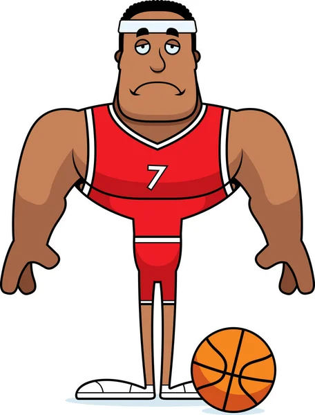 悲しい探している漫画のバスケット ボール選手 — ストックベクタ