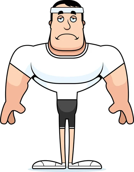 Hombre Fitness Dibujos Animados Que Triste — Archivo Imágenes Vectoriales