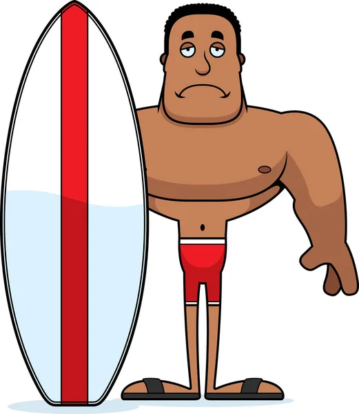 Ein Cartoon Surfer Sieht Traurig Aus — Stockvektor