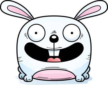 Gülümseyen bir tavşan çizgi film gösterimi.