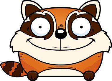 Bir nesnenin üzerine bakmak red panda çizgi film gösterimi.